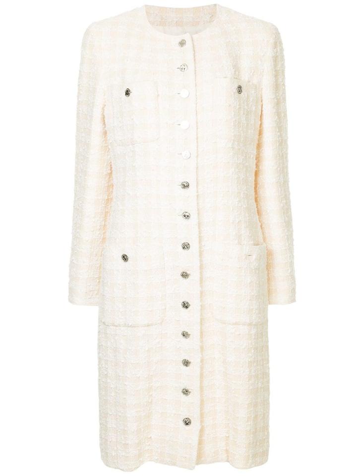 Chanel Vintage Long Sleeve Coat Jacket - Neutrals