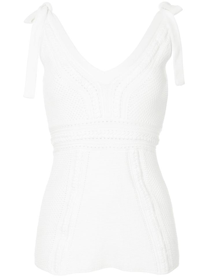 Rebecca Vallance Majorca Pointelle Knit Top - White