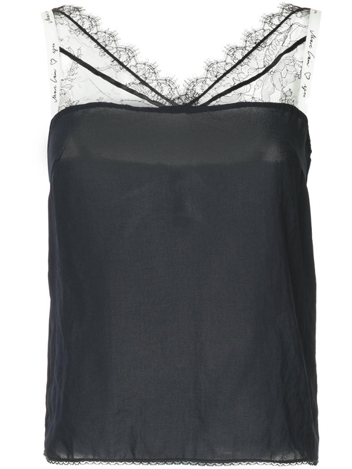 Marc Cain Lace Neckline Top - Black