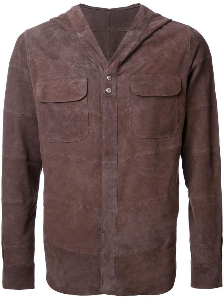 Marea Erre V Neck Shirt, Men's, Size: Large, Brown, Goat Skin
