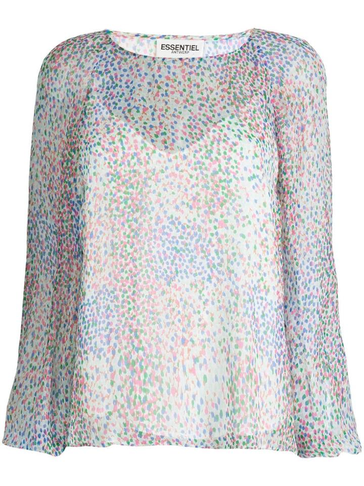 Essentiel Antwerp Polka Dot Printed Blouse - Blue