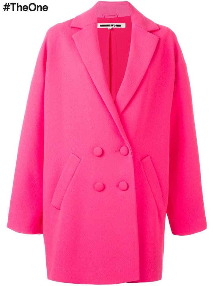 Mcq Alexander Mcqueen 'kimono' Coat, Women's, Size: 44, Pink/purple, Polyester/triacetate