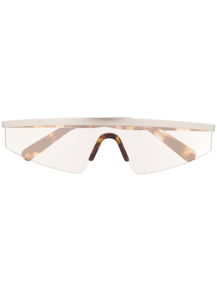 Courrèges Eyewear Oversized Frosted Sunglasses - Brown