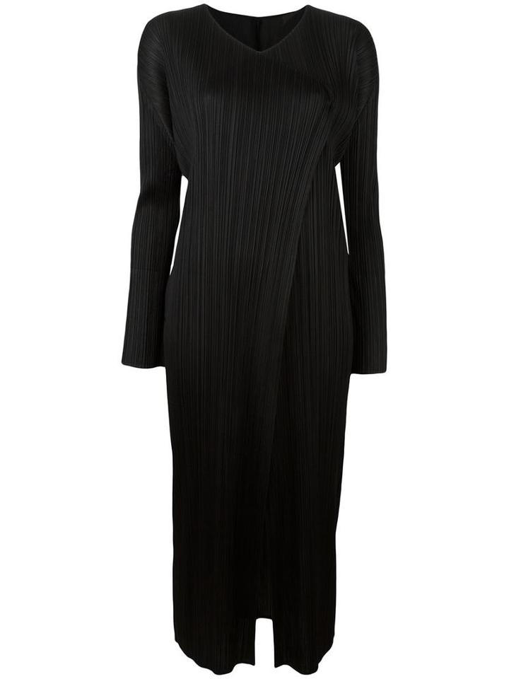 Pleats Please By Issey Miyake Pleated Coat, Women's, Size: 4, Black, Polyester