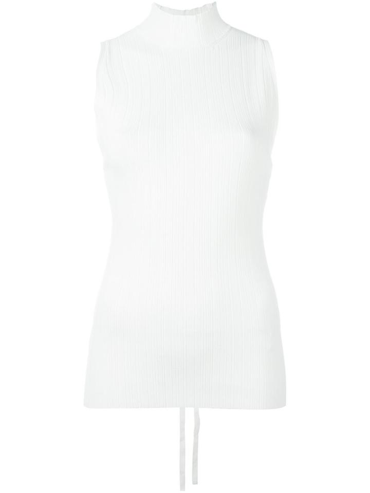 Proenza Schouler Lace-up Back Tank Top, Women's, Size: Medium, White, Viscose/polyester