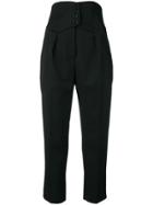 Saint Laurent High-waist Cropped Trousers - Black