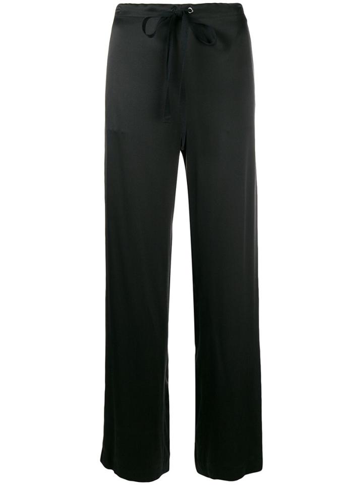 Theory Drawstring Wide Leg Trousers - Black