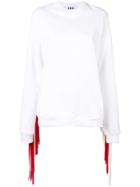 Msgm Fringed Sweatshirt - White