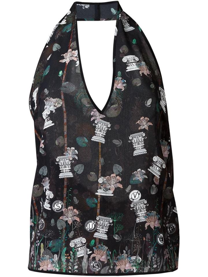 Versus Floral Column Print Halterneck Top