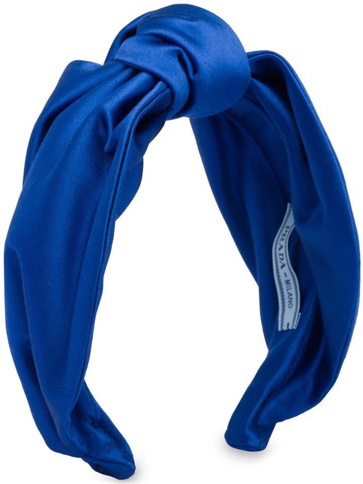 Prada Knot Detail Headband - Blue