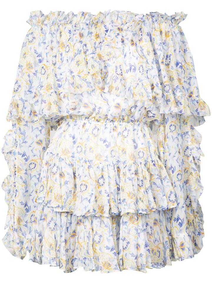 Caroline Constas Dahlia Floral Print Dress - White