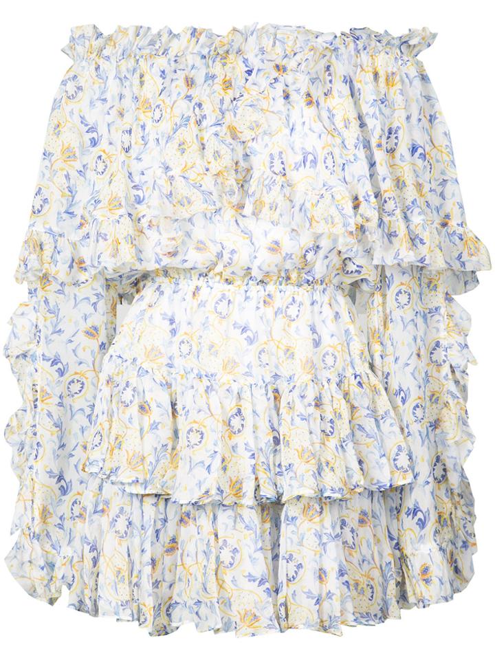 Caroline Constas Dahlia Floral Print Dress - White