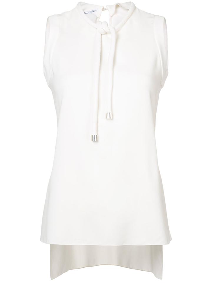 Oscar De La Renta Tie Neck Tank Top - White
