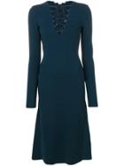 Stella Mccartney Fitted Flared Dress - Blue