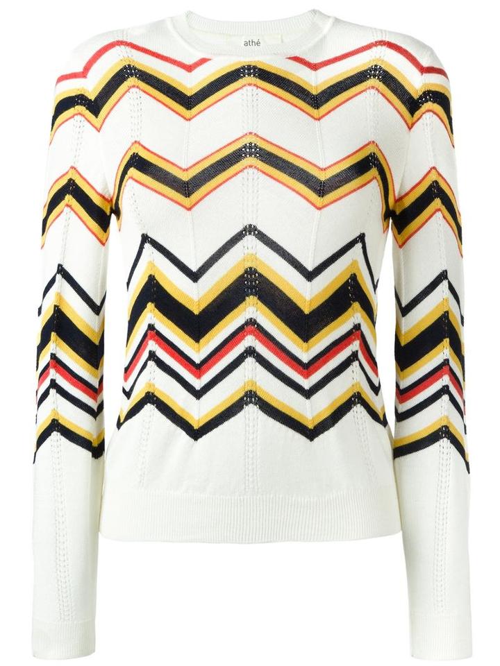 Vanessa Bruno Athé Chevron Knit Jumper, Women's, Size: Medium, Nude/neutrals, Merino