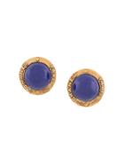 Chanel Vintage Chanel Vintage Cc Logos Stone Earrings - Gold