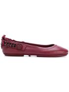 Tory Burch Minnie Embellished Two-way Ballet Flats - Red