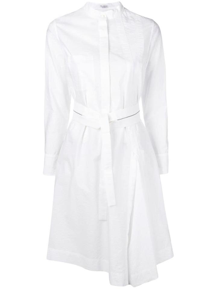 Brunello Cucinelli Belted Waist Dress - White