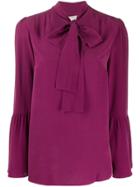 Michael Kors Collection Tiered Sleeve Blouse - Purple