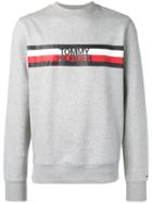 Tommy Hilfiger Striped Logo Sweatshirt - Grey