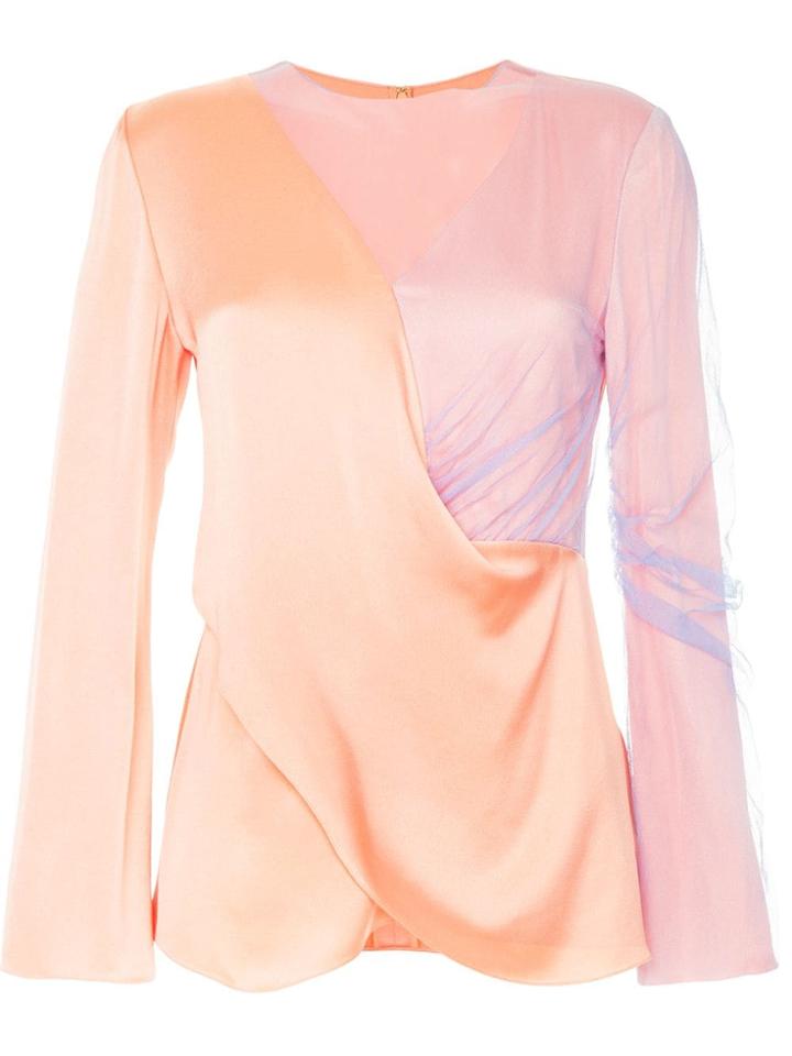 Sies Marjan Tulle Insert Satin Blouse - Pink