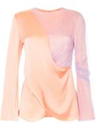 Sies Marjan Tulle Insert Satin Blouse - Pink