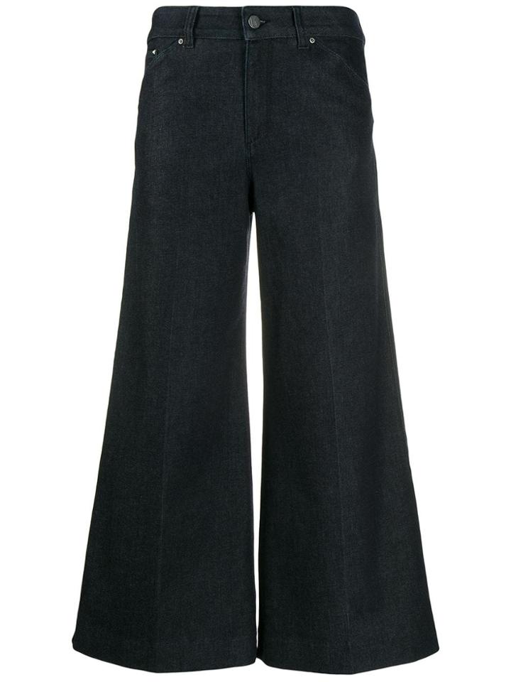 Karl Lagerfeld Flared Denim Culottes - Blue