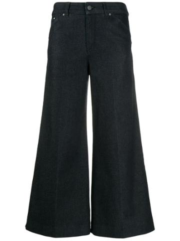 Karl Lagerfeld Flared Denim Culottes - Blue