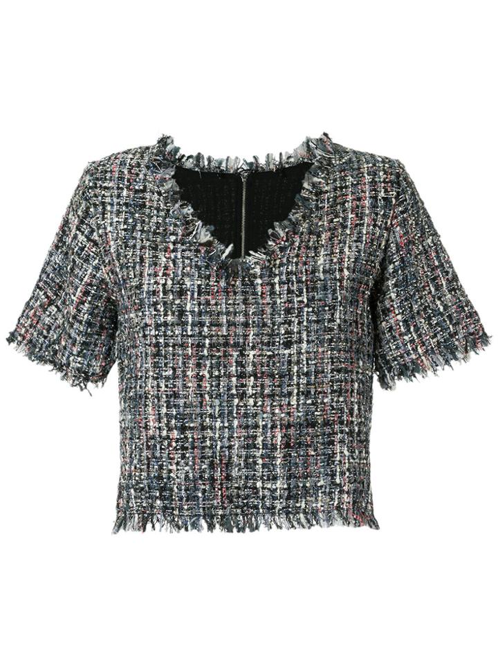 Olympiah Tweed Cropped Top - Black