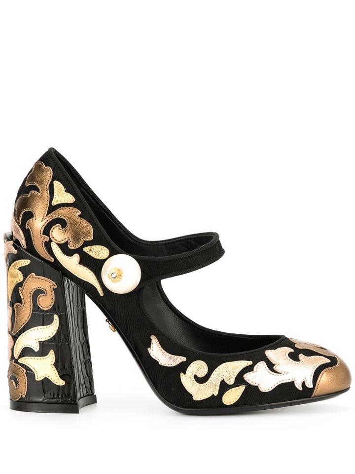 Dolce & Gabbana Chunky-heel Multi-patch Pumps - Black