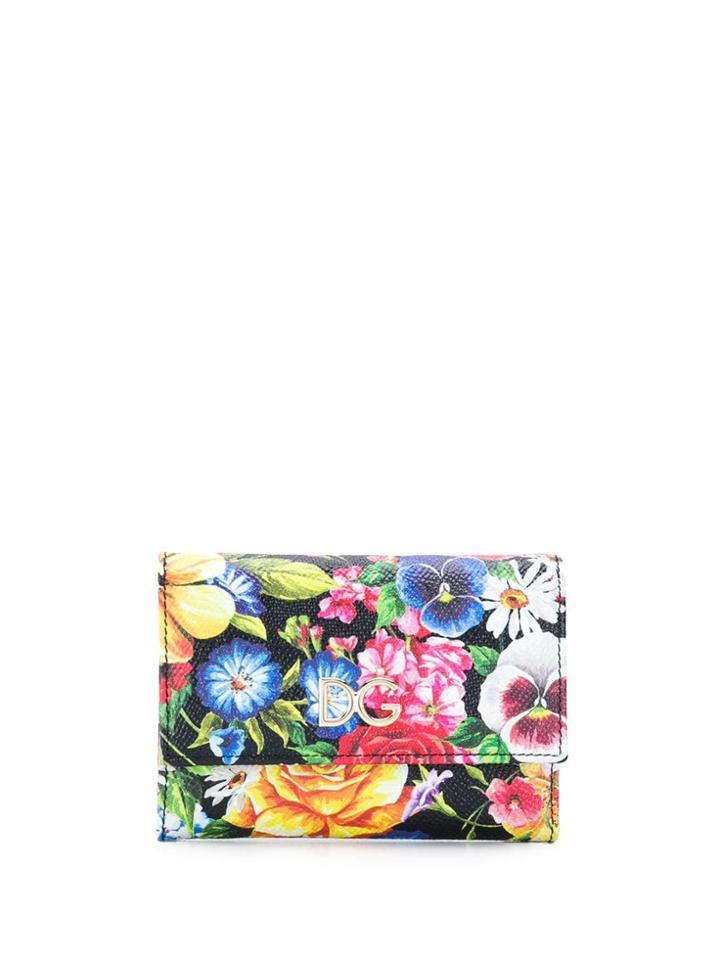 Dolce & Gabbana Floral Print Wallet - Black