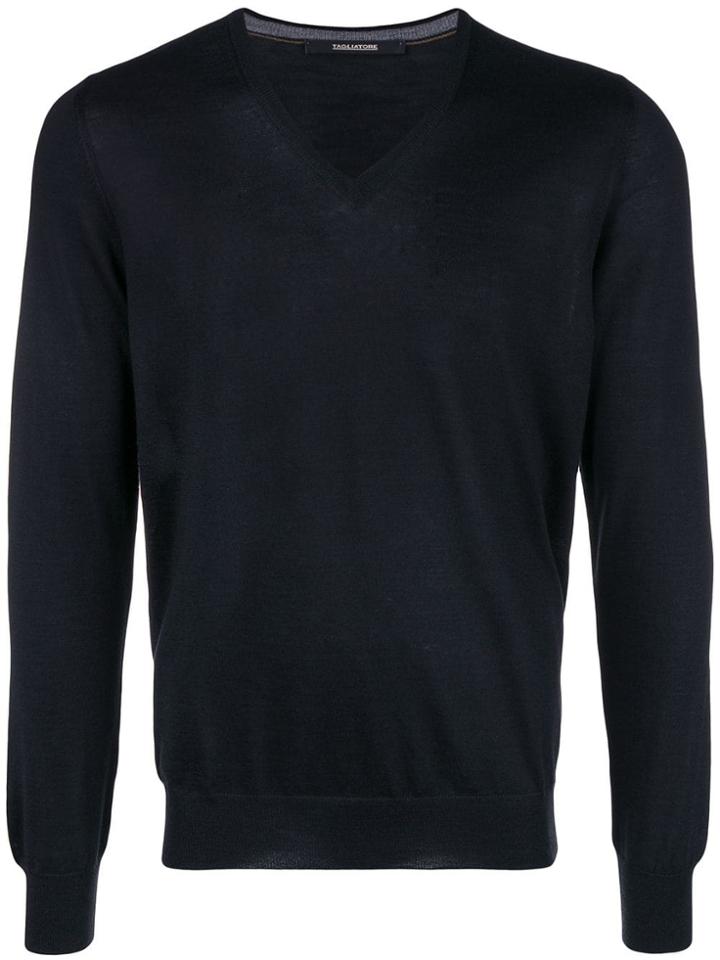 Tagliatore V-neck Sweater - Black