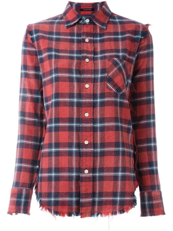R13 Plaid Shirt, Women's, Size: Large, Red, Cotton