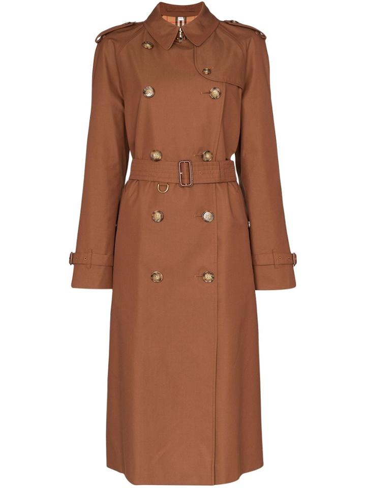 Burberry Bbry Waterloo Ct Trnch Dbbl Brstd Bltd - Brown