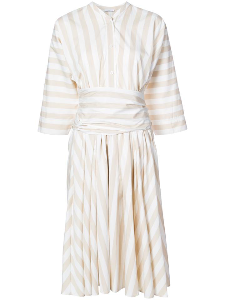 Tome Stripe Cinched Dress - White