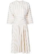 Tome Stripe Cinched Dress - White