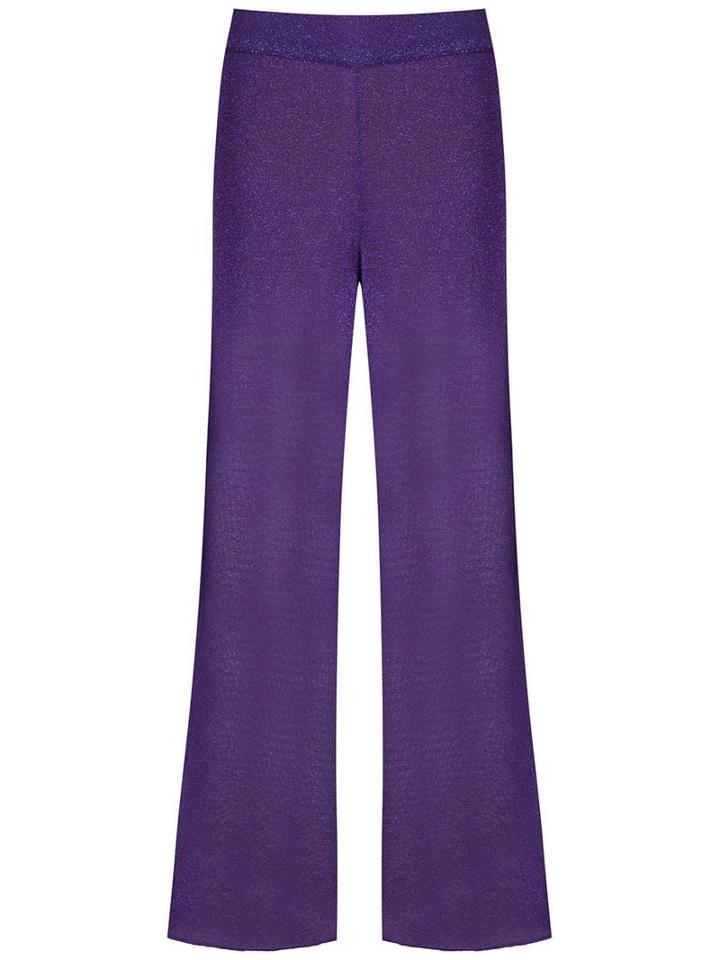 Cecilia Prado Ionara Glitter Metallic Trousers - Purple