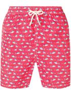 Mc2 Saint Barth Shark Print Swimming Shorts - Red