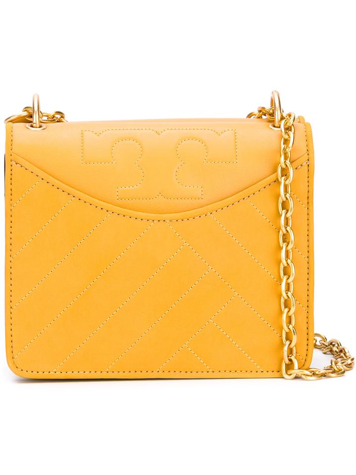 Tory Burch Box Crossbody Bag, Women's, Yellow/orange, Leather