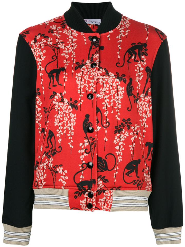 Red Valentino Monkey Printed Bomber Jacket