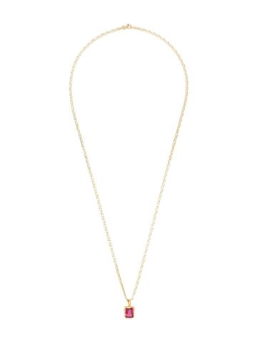 Anais Rheiner 18k Gold And Pink Rubelite Pendant Necklace