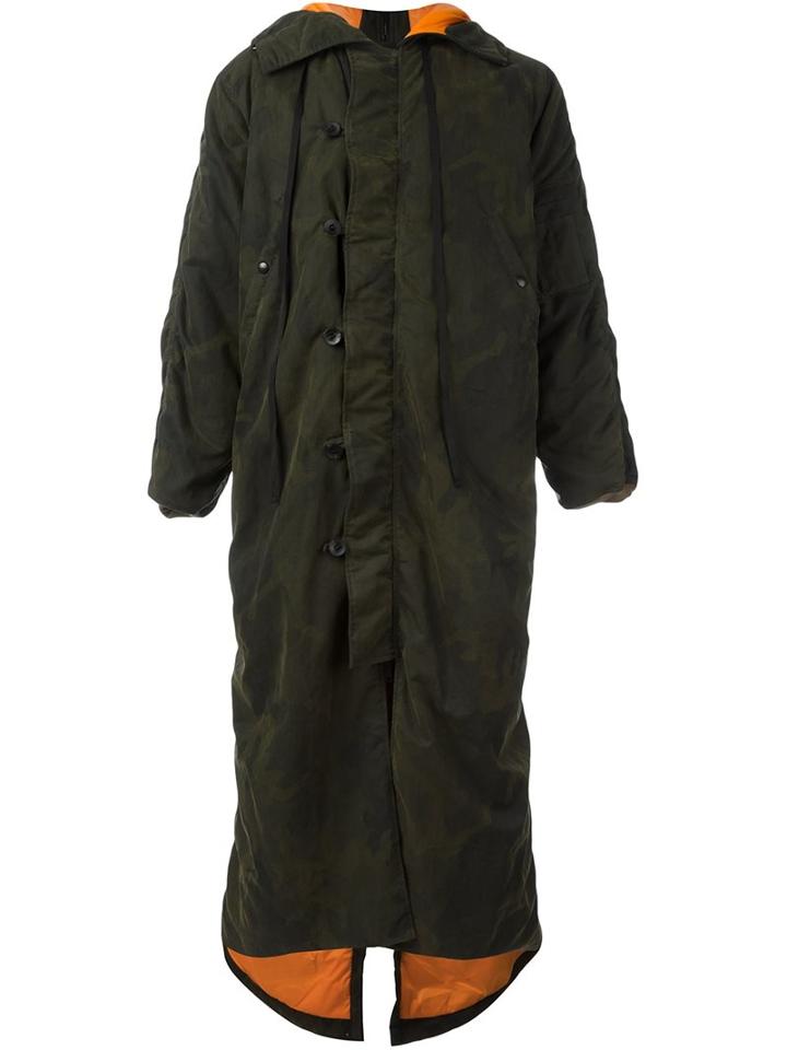 Unravel Camouflage Print Bomber Parka