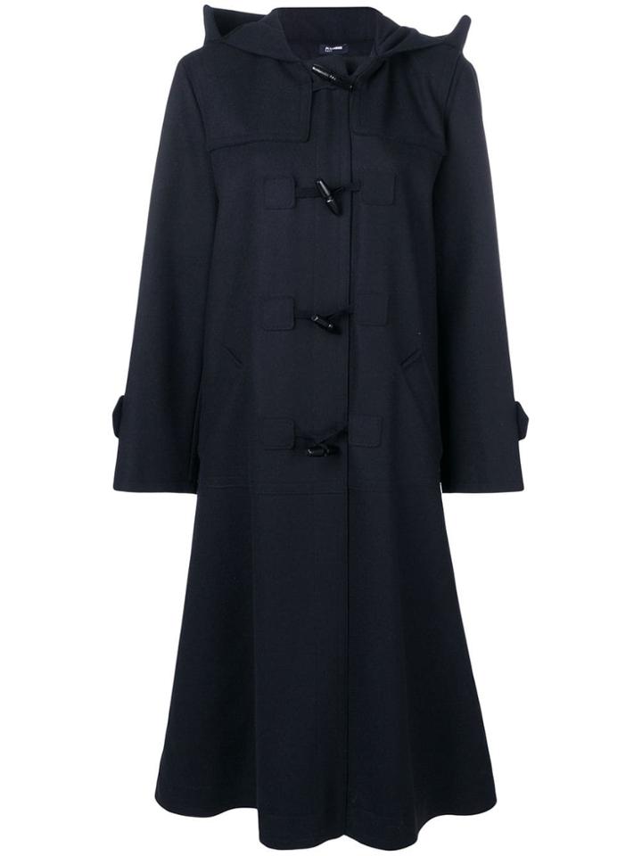 Jil Sander Navy Single Breasted Duffle Coat - Blue