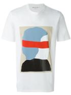 Marni Silhouette Print T-shirt, Men's, Size: 44, White, Cotton