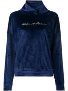 Emporio Armani Velour Feel Logo Sweatshirt - Blue