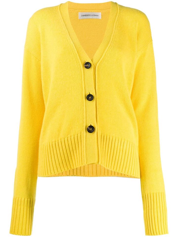 Lamberto Losani Dropped Shoulder Cardigan - Yellow