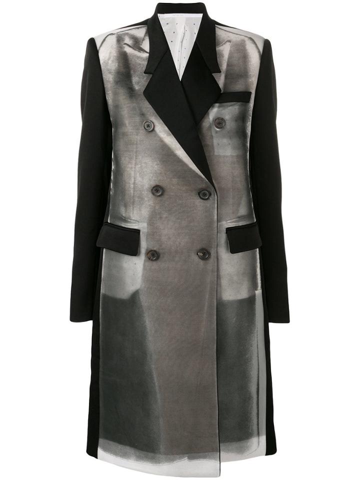 Peter Do Abstract Print Tailored Coat - Grey