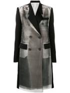 Peter Do Abstract Print Tailored Coat - Grey
