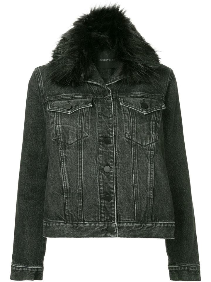 Nobody Denim Faux-fur Collar Fleur Jacket - Black