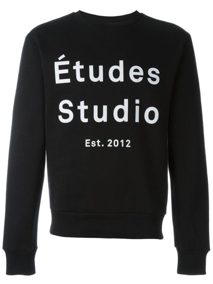 Études Studio Logo Print Sweatshirt, Men's, Size: M, Black, Cotton/polyester